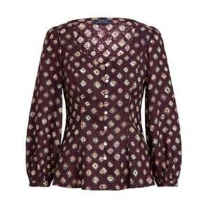 Polo Ralph Lauren Printed Linen Blouse Size 8